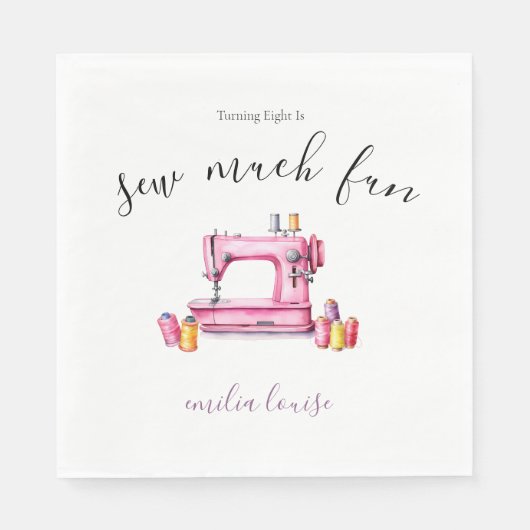 裁縫パーティー誕生日 スタンダードランチョンナプキン (正面)