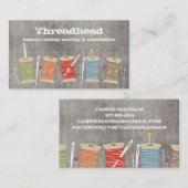 裁縫ピン針の糸のスプールの裁縫婦 名刺 (正面/裏面)