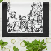 裁縫ファブリックホームデコーアメリカンMoJoキッチントウ キッチンタオル (折り畳み)