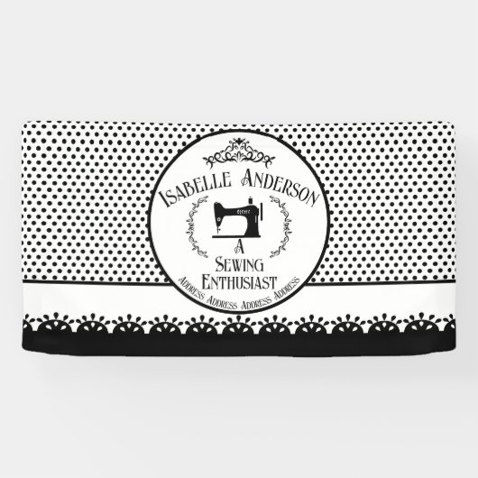 裁縫ファン白黒 横断幕 (横)