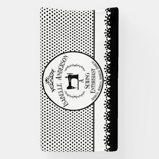 裁縫ファン白黒 横断幕 (縦)