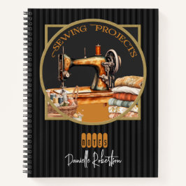 裁縫プロジェクトヴィンテージブラック ノートブック