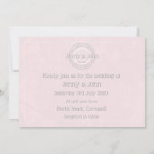 裁縫ボタンピンク&レースビンテージ結婚式招待状 招待状 (裏面)