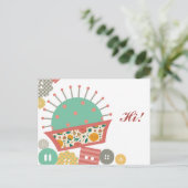 裁縫ボタンフローラピンカスプレス ポストカード (スタンド正面)