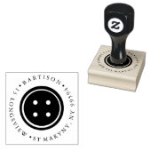 裁縫ボタンラウンド差出人住所ゴム印 ラバースタンプ (押印)