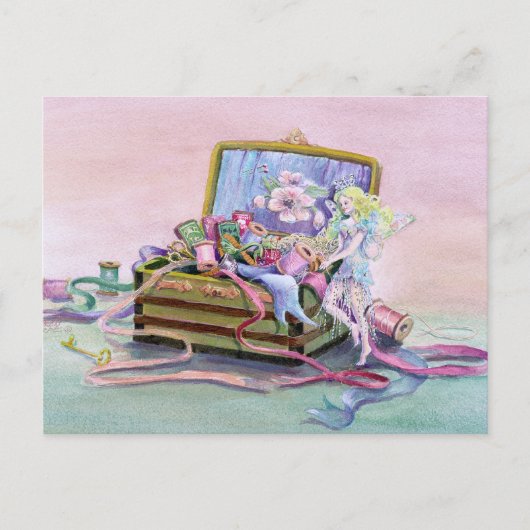 裁縫ボックス妖精の国バイシャロンシャーペ ポストカード (正面)