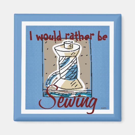 裁縫マグネット（青） マグネット (正面)