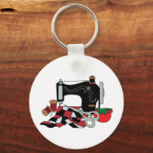 裁縫マシンとキルト キーホルダー (正面)