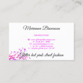 裁縫マシンのシーフェストテーラーピンク 名刺 (裏面)