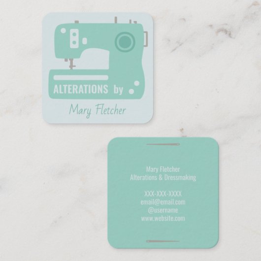 裁縫マシンのシームストレスカスタマイズ名刺 スクエア名刺 (正面/裏面)