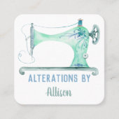 裁縫マシンのシーメストウォーターカラースクウェア スクエア名刺 (正面)