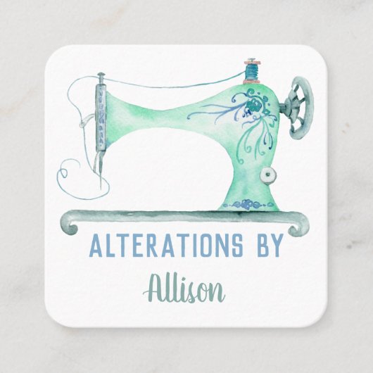 裁縫マシンのシーメストウォーターカラースクウェア スクエア名刺 (正面)