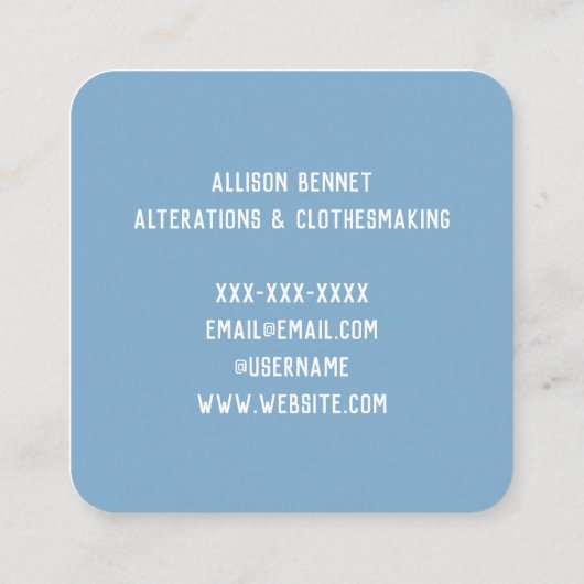 裁縫マシンのシーメストウォーターカラースクウェア スクエア名刺 (裏面)