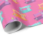 裁縫マシンのタイル張り包装紙 ラッピングペーパー (ロールコーナー)