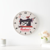 裁縫マシンのパーソナル化可能な壁時計 ラージ壁時計 (ホーム)