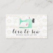 裁縫マシンオンシャビーシックレース&バーラップ 名刺 (正面)