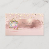 裁縫マシンキャット金ゴールド紙吹雪、ブラシストローク 名刺 (正面)