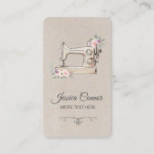 裁縫マシンクリームの白い背景 名刺 (正面)