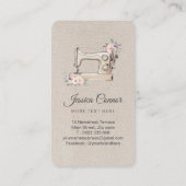 裁縫マシンクリームの白い背景 名刺 (裏面)