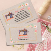 裁縫マシンクリームの白い背景 名刺