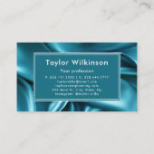 裁縫マシンシーストレスティール（緑がかった色）ブルー 名刺 (裏面)