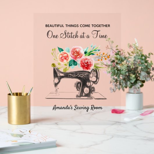 裁縫マシンドレスメーカークラフター引用文 アクリルサイン (ウェディング)