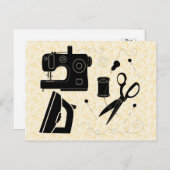 裁縫マシンドレスメーカーテーラースレッド ポストカード (正面/裏面)