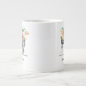 裁縫マシンドレスメーカー白黒 ジャンボコーヒーマグカップ (正面)