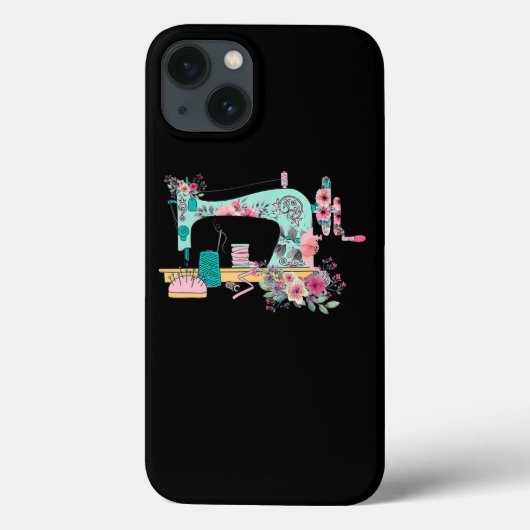 裁縫マシンフラワーキルティングかわいいキルターギフト Case-Mate iPhoneケース (裏面)
