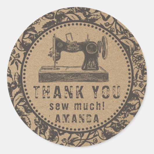 裁縫マシンフローラクラフト紙 ラウンドシール (正面)