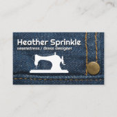 裁縫マシンロゴ |ジーンズ |ステッチ 名刺 (正面)