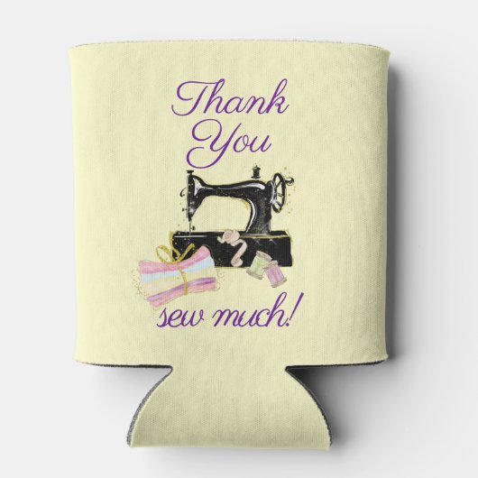 裁縫マシンヴィンテージおもしろいありがとう 缶クーラー (裏面)