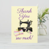 裁縫マシンヴィンテージフラおもしろいット サンキューカード (スタンド正面)