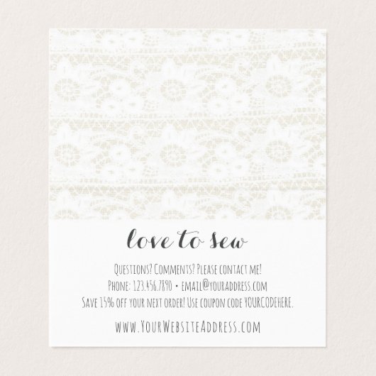 裁縫マシン上のシャビーシックなレースありがとう (内部フラット)