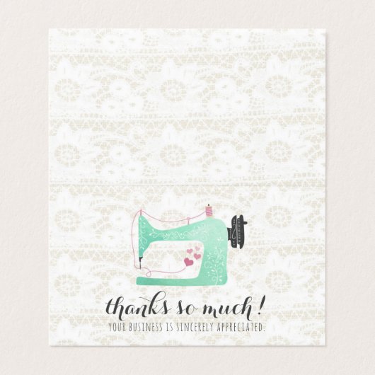 裁縫マシン上のシャビーシックなレースありがとう (外部フラット)