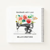 裁縫マシン白黒クレーフードレスメーカー ノートブック (裏面)