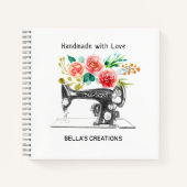 裁縫マシン白黒クレーフードレスメーカー ノートブック (正面)