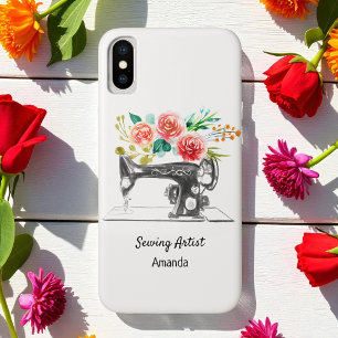 裁縫マシン白黒テーラーキルター iPhone X ケース