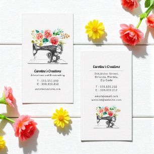 裁縫マシン白黒レッドテーラー 名刺