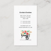 裁縫マシン白黒レッドテーラー 名刺 (裏面)