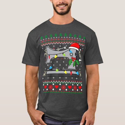 裁縫マシン縫いテーラークリスマスオーナメント Tシャツ (正面)