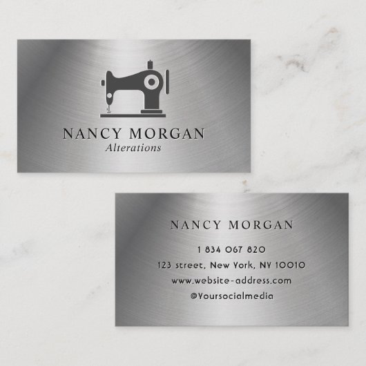 裁縫マシン金属 名刺 (正面/裏面)