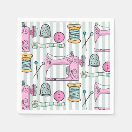 裁縫マシン – ピンククラフツソー スタンダードカクテルナプキン