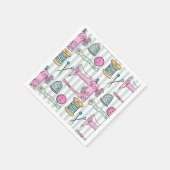 裁縫マシン – ピンククラフツソー スタンダードカクテルナプキン (角)