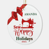 裁縫マニアスハッピーホリデイズセラミックオーナメント セラミックオーナメント (左)