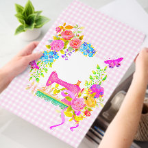 裁縫リボン 花柄 ギンガム ピンク