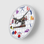 裁縫ルームをテーマにした壁時計 ラウンド壁時計 (傾斜)