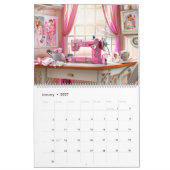裁縫ルームカレンダー カレンダー (1月 2027)