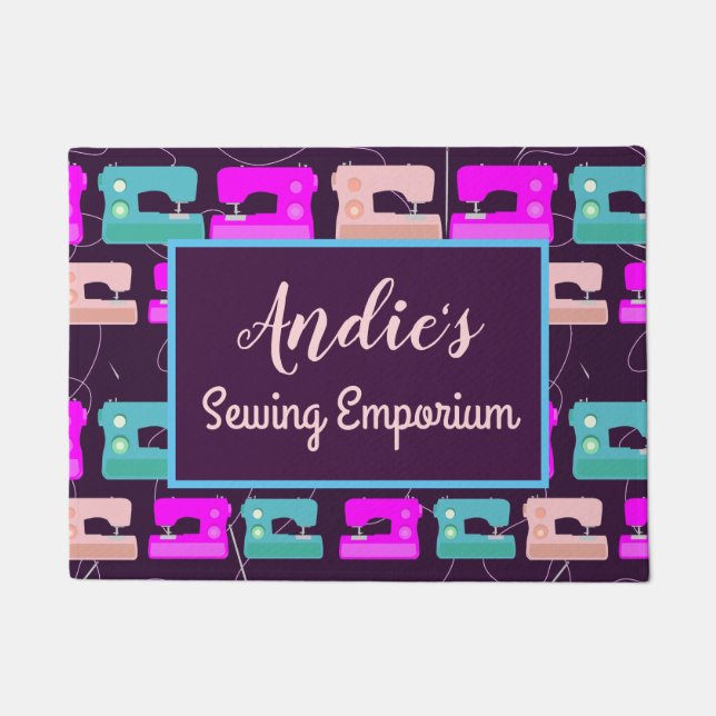 裁縫ルームキルターカラフルホームデコール ドアマット (正面)