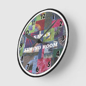 裁縫ルームキルトカスタムラウンドクロック ラウンド壁時計 (傾斜)